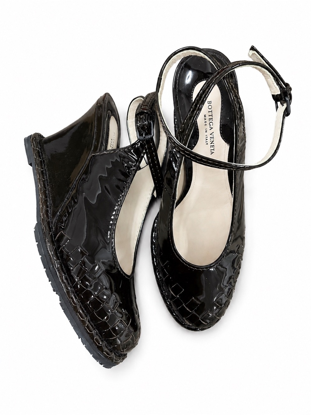 BOTTEGA VENETA 2010S DARK BROWN PATENT LEATHER HEELS